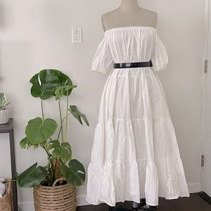 White Flowy Tiered Dress